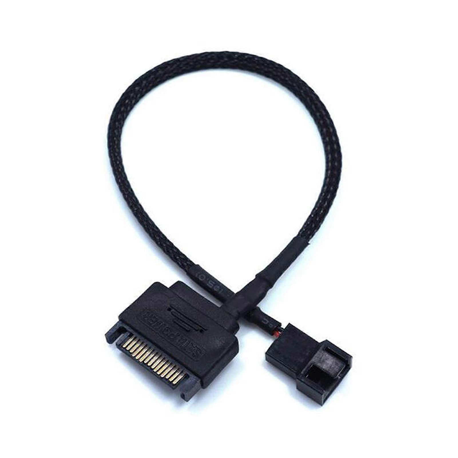 HFHYDZSW Black Sleeved 30cm Cooler Cooling Fan Splitter Power Cable 12V SATA to Multiport 3/4Pin Connector