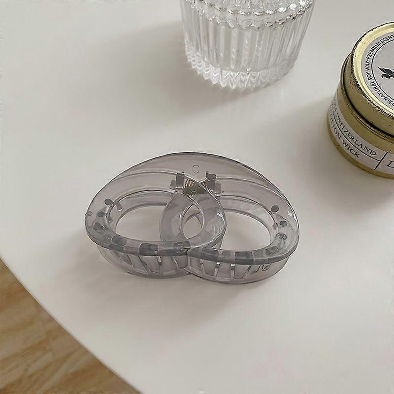 1 medium double-ring transparent temperament hair card (light curry)