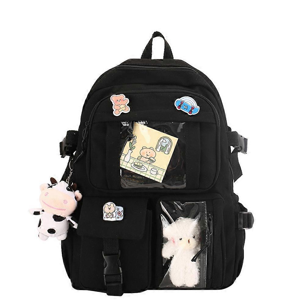 Backpack - black - bag plus pendant plus badge