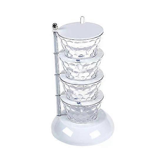 Versatile Multiple Layers Space Saving Transparent Grid Design Rotatable Seasoning Jar Kitchen Accessories Spice Container