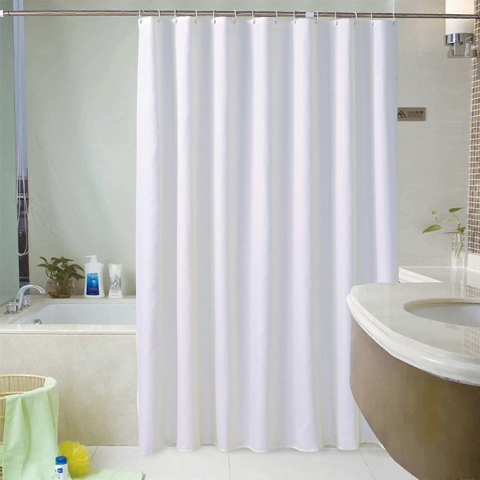 Shower Curta,72 X 72 Inch Waffle Thick Textured Fabric with 12 Hooks