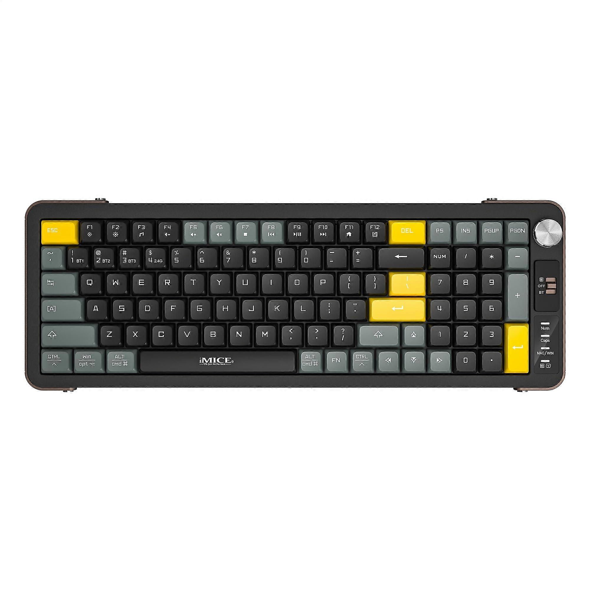 Wireless Keyboard with Volume Knob, 2.4GBluetooth MultiDevice, USBC Rechargeable, 99Key