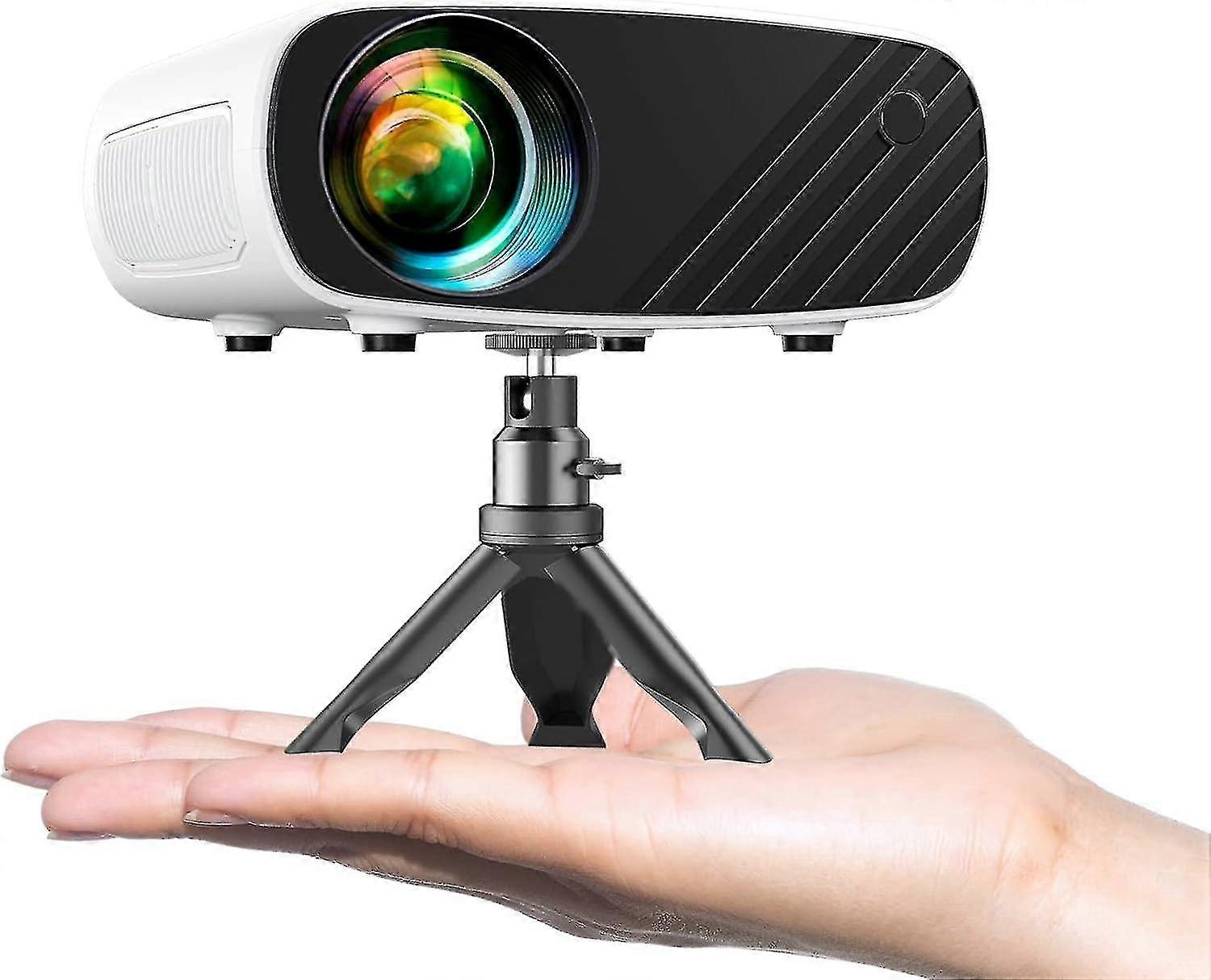 Mini Projector for iPhone, Upgraded 1080P HD Projector, 8000L Portable Projector with Tripod and Car