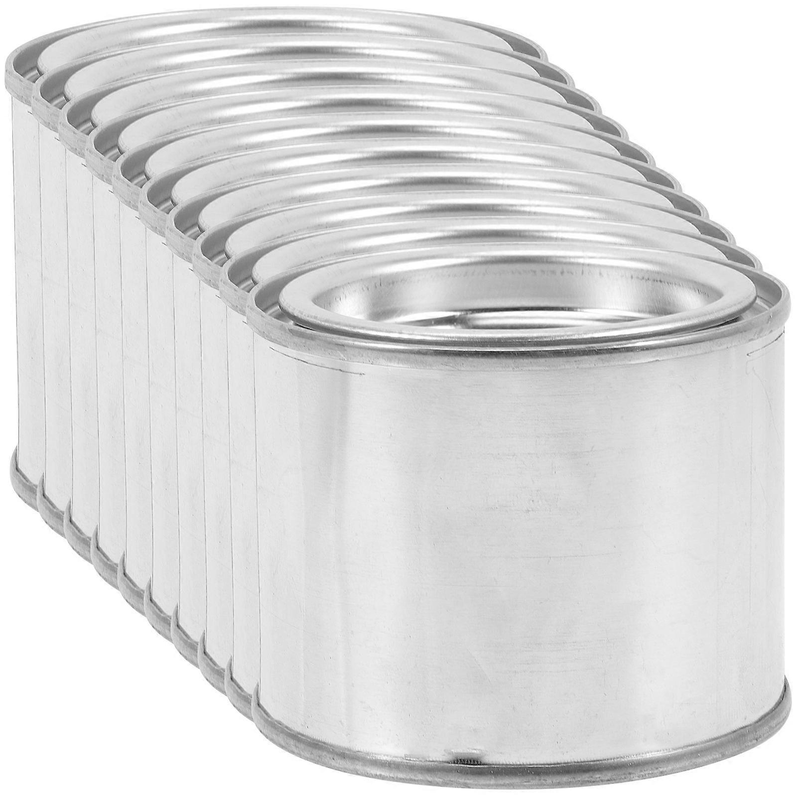 10Pcs Iron Round Paint Iron Practical Paint Storage Can Durable Ink Container for Storage(0.1L)