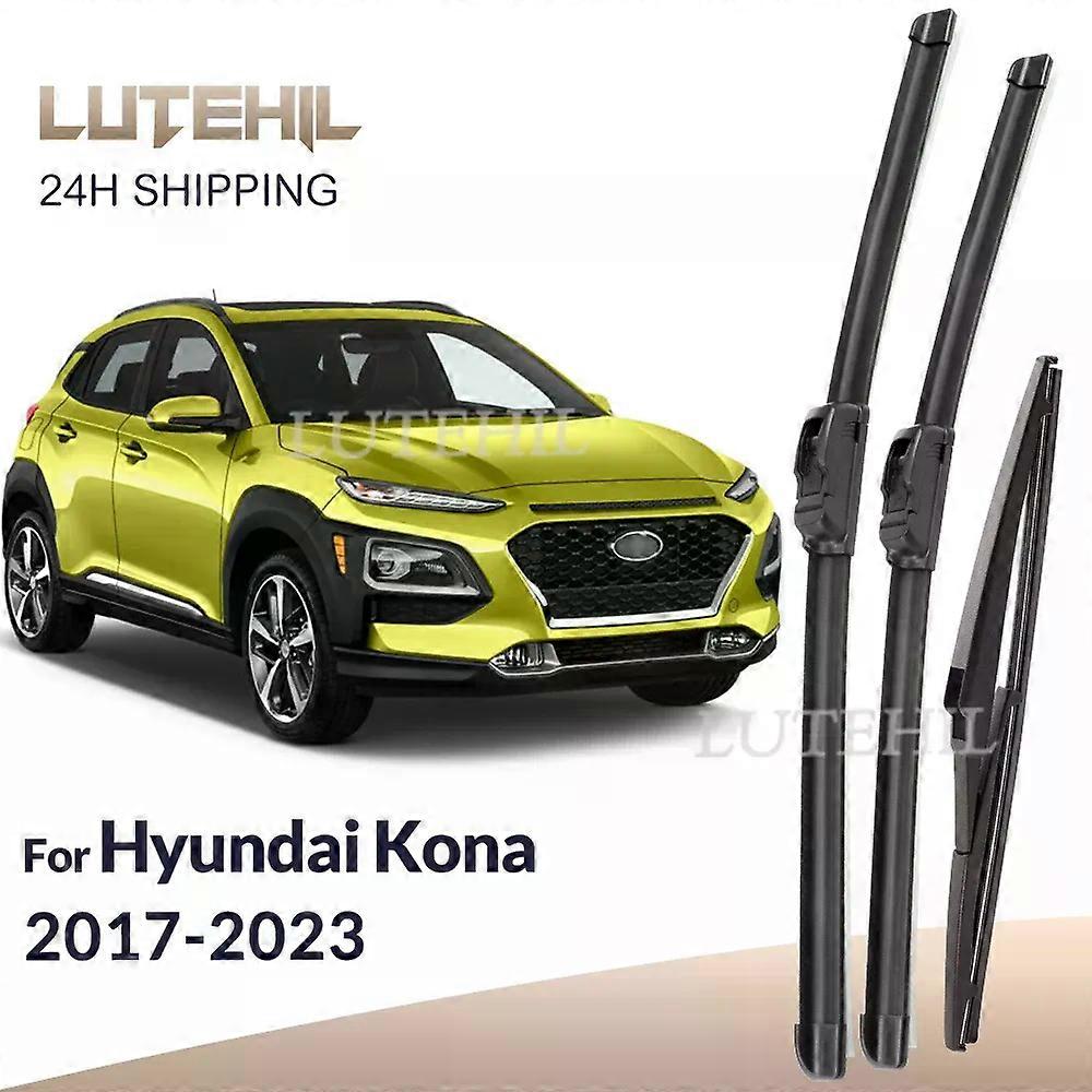 For Hyundai Kona 2017-2023 2018 2019 2020 2021 2022 Wiper Front & Rear Wiper Blades Windshield Windscreen Window 26"+16"+12"