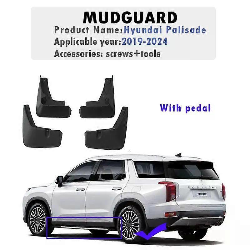 High qualityFront Rear 4pcs FOR Hyundai Palisade 2019-2024 Mud Flaps Guard Splash Mudflaps Mudguard Fender Car Accessories Styline