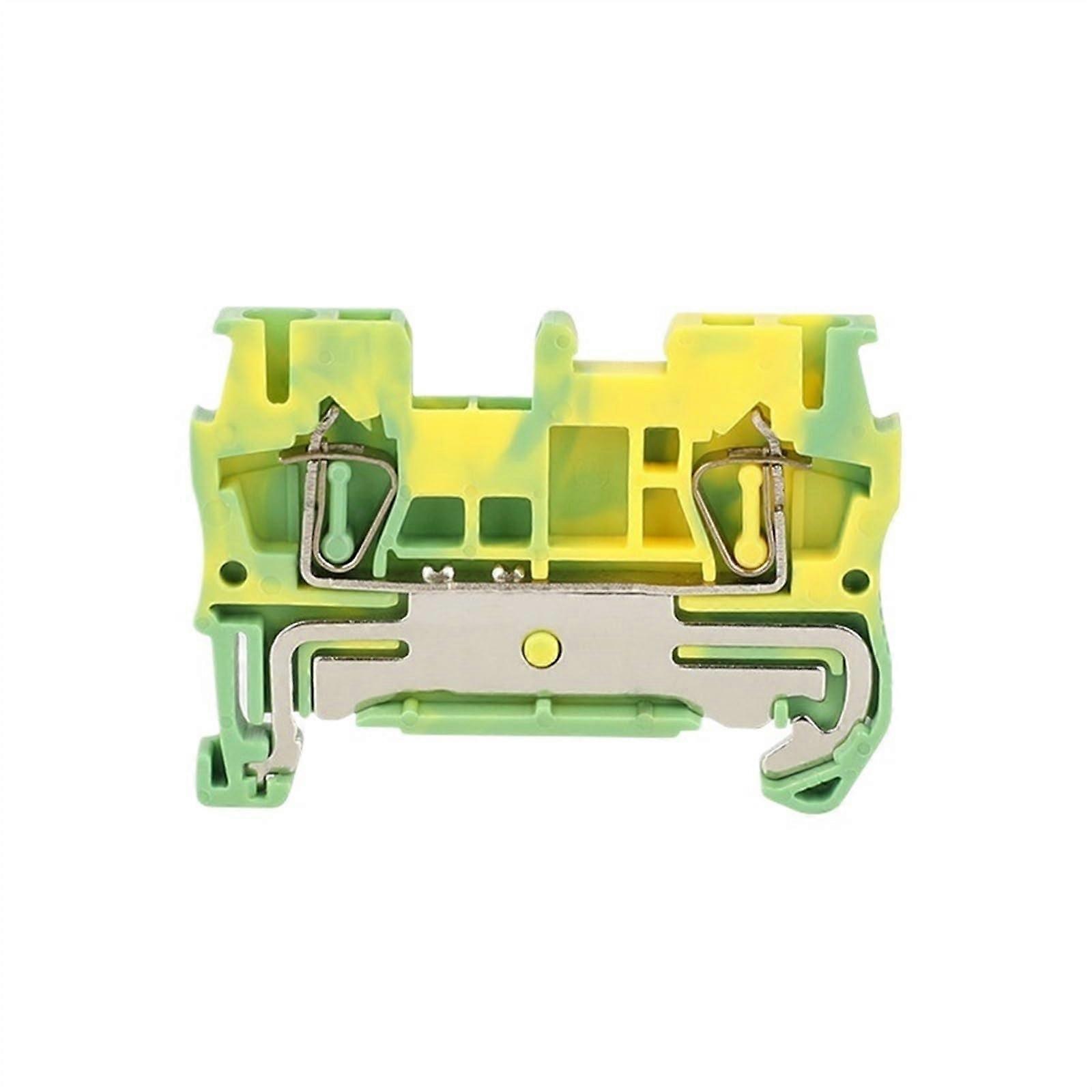 Ground Wire Electrical Connector 5Pcs ST1.5-PE 1.5mm2 Screwless Spring-Cage Earth Terminal Block for Din Rail
