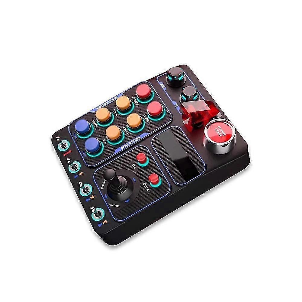 Pxn Cb1 Sim Racing Button Box avec éclairage RGB, 30 boutons programmables pour les jeux de camions et de courses