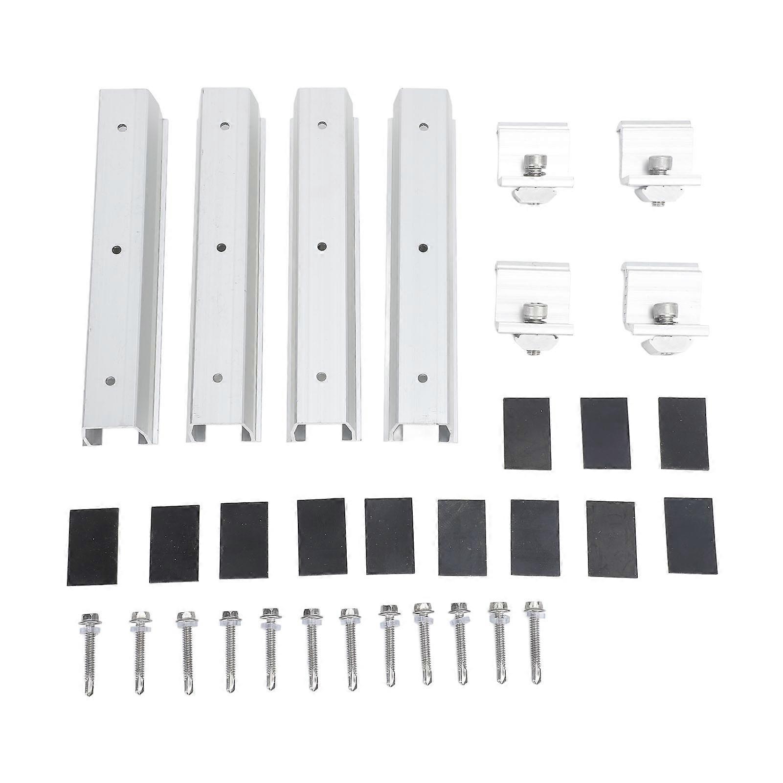 4Set Solar Panel Rails Z Brackets Aluminum Alloy Roof Solar Panel Mounting Bracket System Kit HZ0101