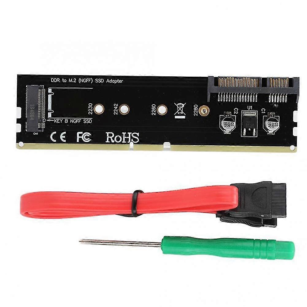 Ddr3 Ddr4 Ddr2 To M2 Ssd Adapter M.2 Ngff B Key Riser Card Sata 15pin Power + Sata 7pin Data Port S