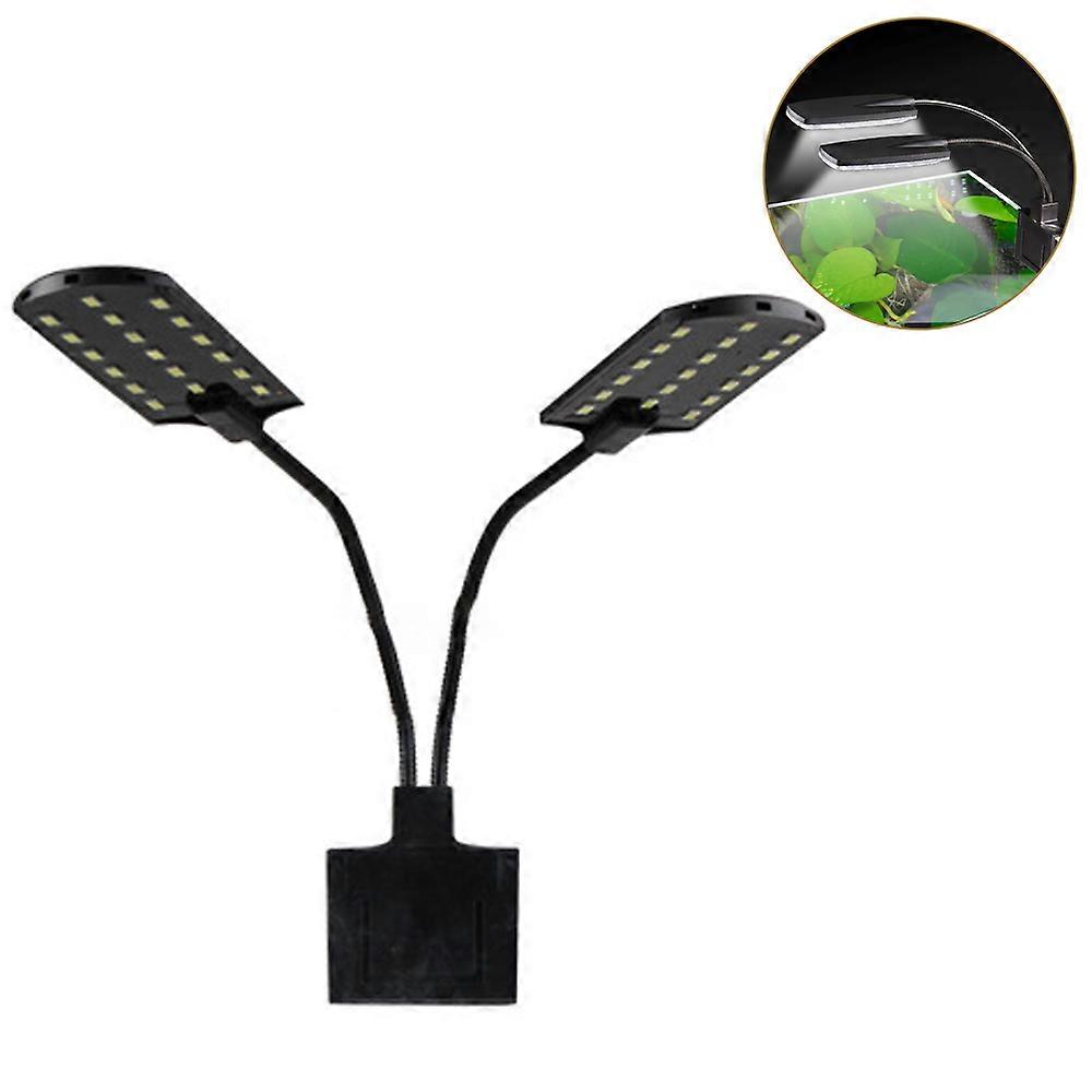 Fish Tank Clip On Light con timer in linea, Clamp Aquarium Light con LED bianchi e blu, modalità di illuminazione, dimmerabile