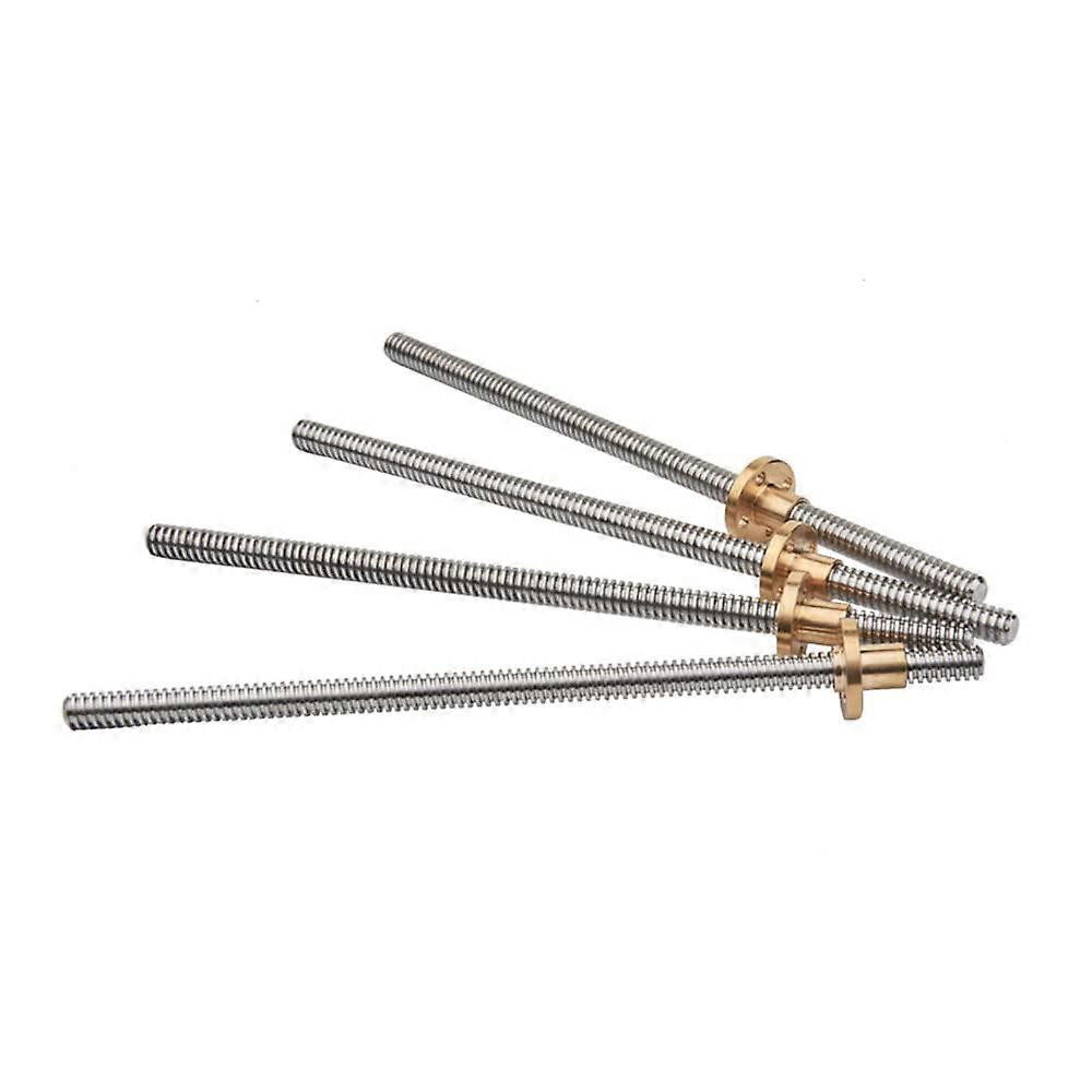T8 Lead Screw OD 8mm Pitch 2mm Lead 2mm Brass with Nut for 3D Printer Z Axis,500mm with Nut