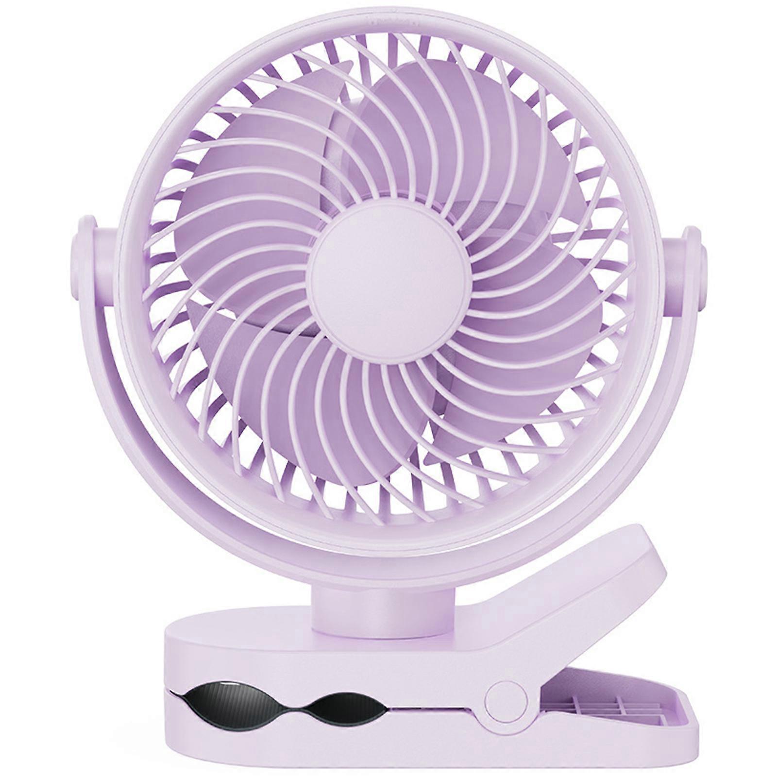 Clip On Fan Battery Powered USB Desk Fan With 4 Speed Setting Quiet Rechargeable Miniature Table Fan  Cooling Device