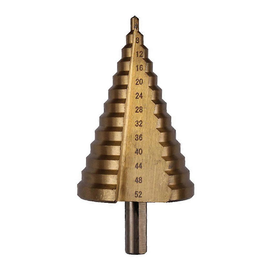 4-52mm Metric HSS for Titanium Surface Step Drill Bit Set for Wood Metal Hard Materials Hole Handle Core Drilling Tool Gold