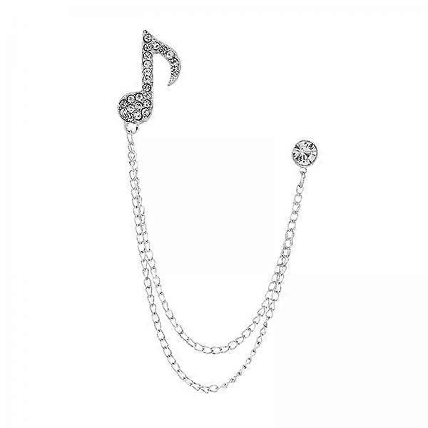 Music Note Brooch with Elegant Chain Design