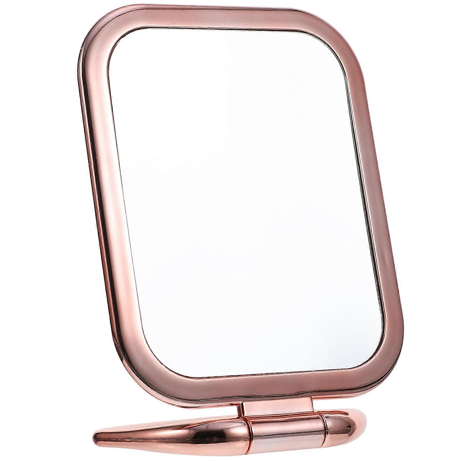 Double Sided Magnifying Makeup Mirror, Rose Gold Folding Vanity Mirror for Travel & Desktop Use, Compact Design for Bathroom & Dressing Table,