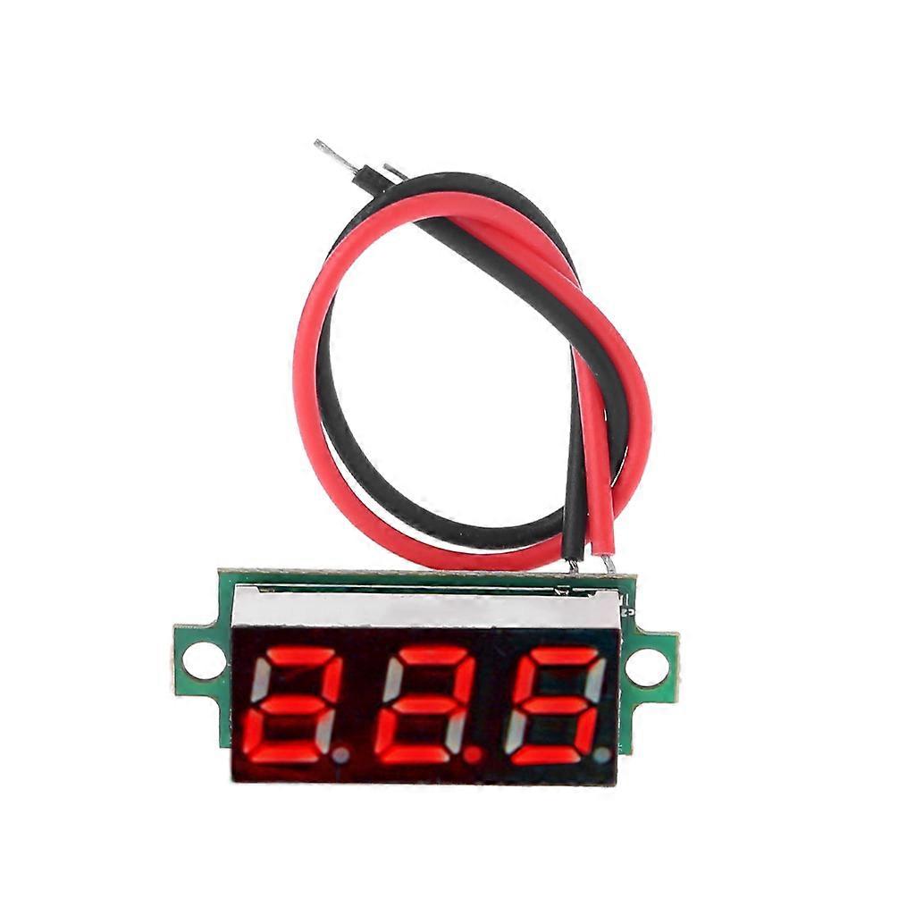 Portable Temperature Meter 2 Wires Red & Black Cables Temperature Monitor Tester DC4-28V Digital Thermometer -55℃~125℃ Red