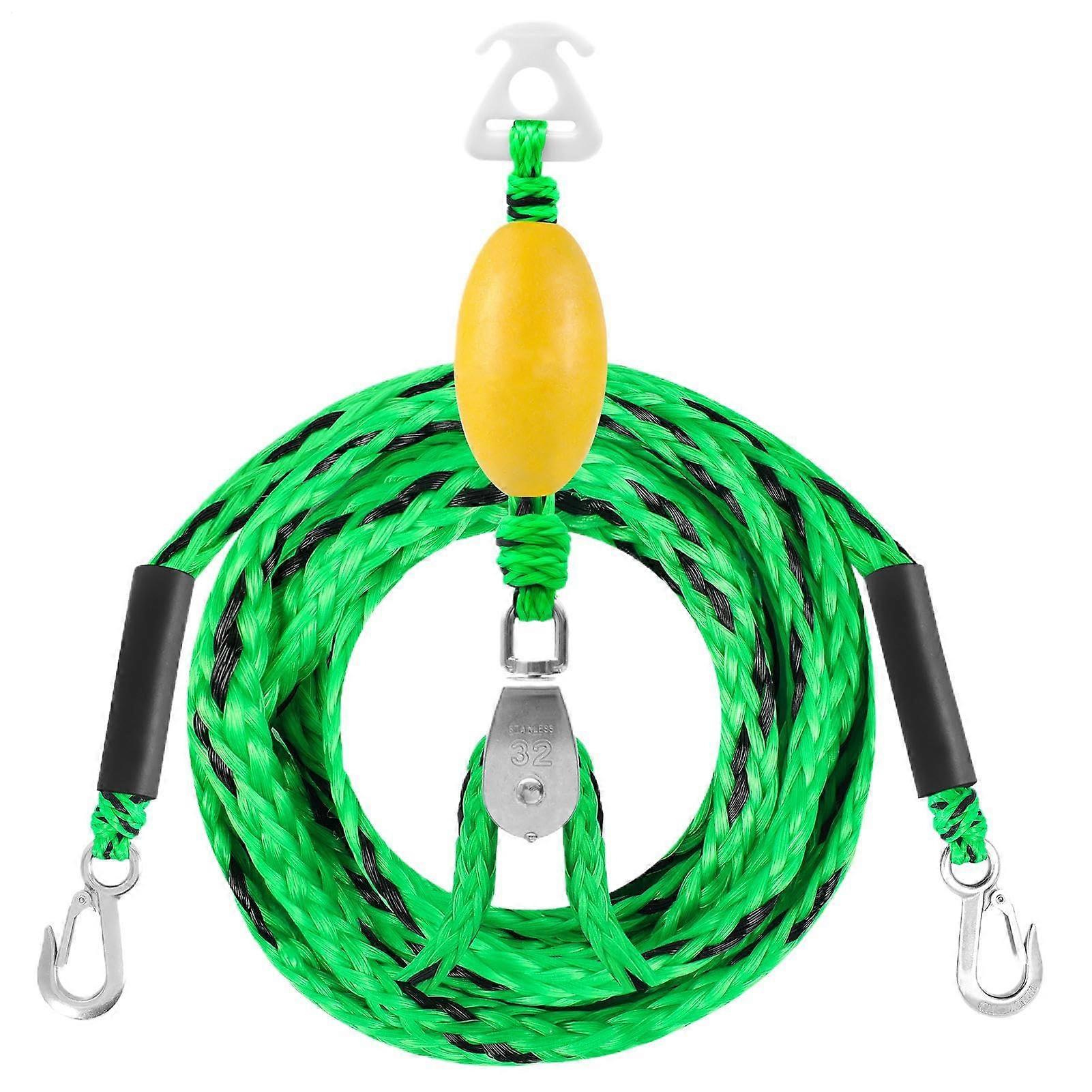 Water sports ski tow ropes with harness for inflatable boats highstrength for professionals beginners green