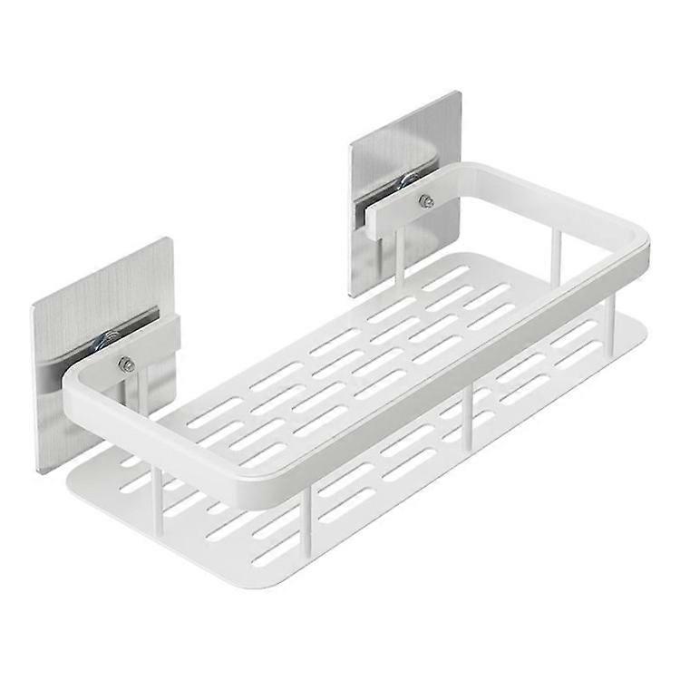 Punch-Free Aluminum Storage Rack Bathroom Organization Shelf, Wide Edge Single Layer Rectangular