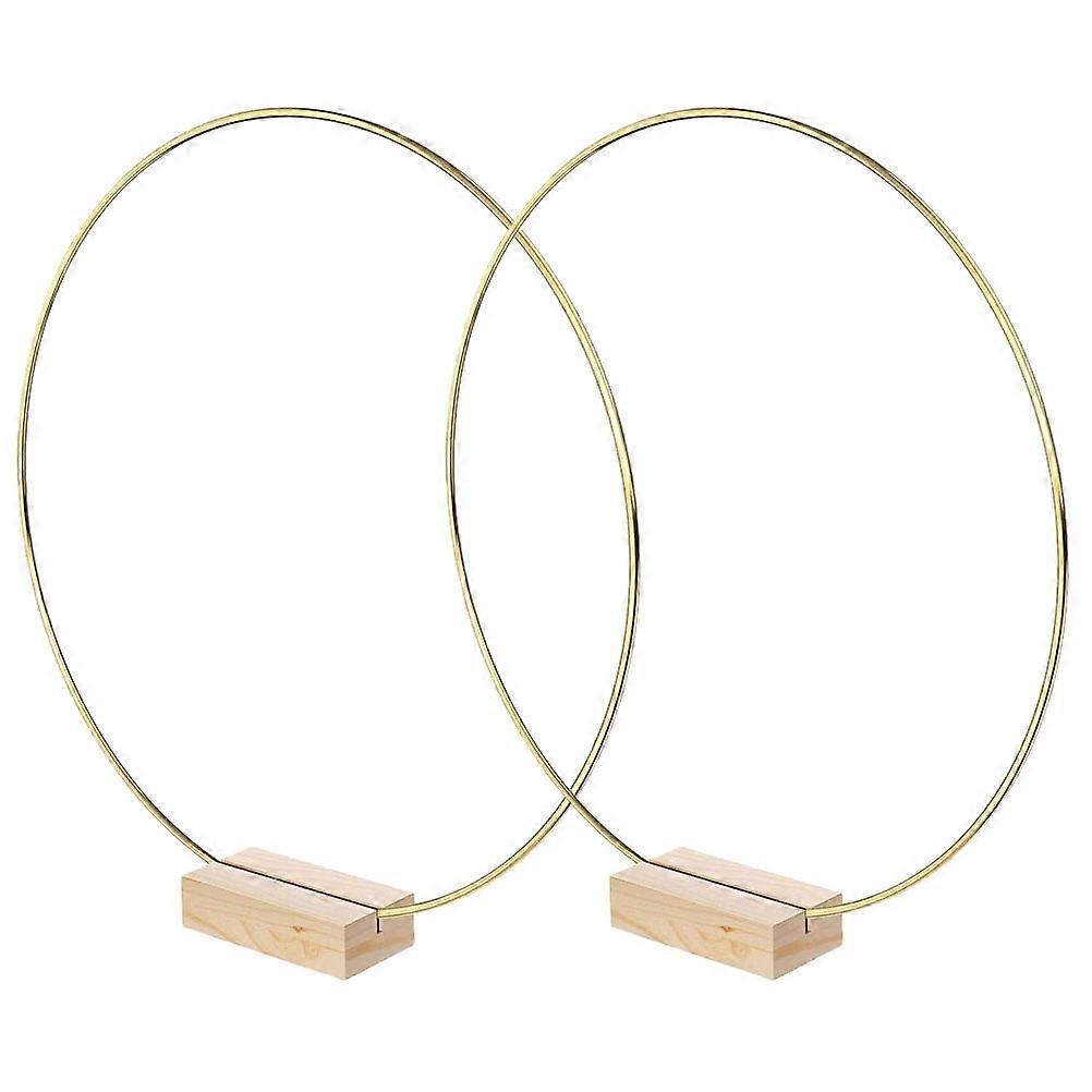 2 sady železných krúžkov s dreveným podstavcom na výrobu vencov, domácich remesiel, lapačov snov a stolových dekorácií