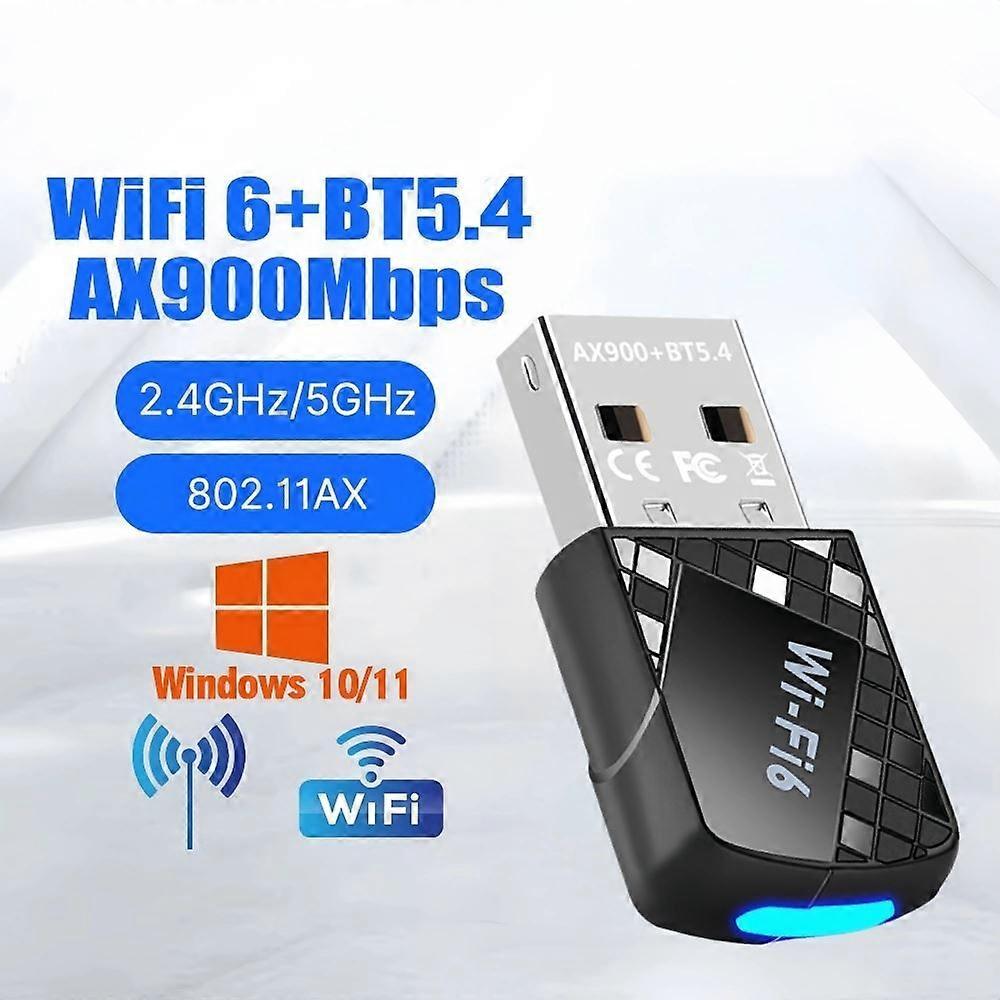 900Mbps WiFI 6 USB Adapter Bluetooth 5.4 Wireless Network Card Dual Band Driver Free Wi-Fi Antenna Dongle