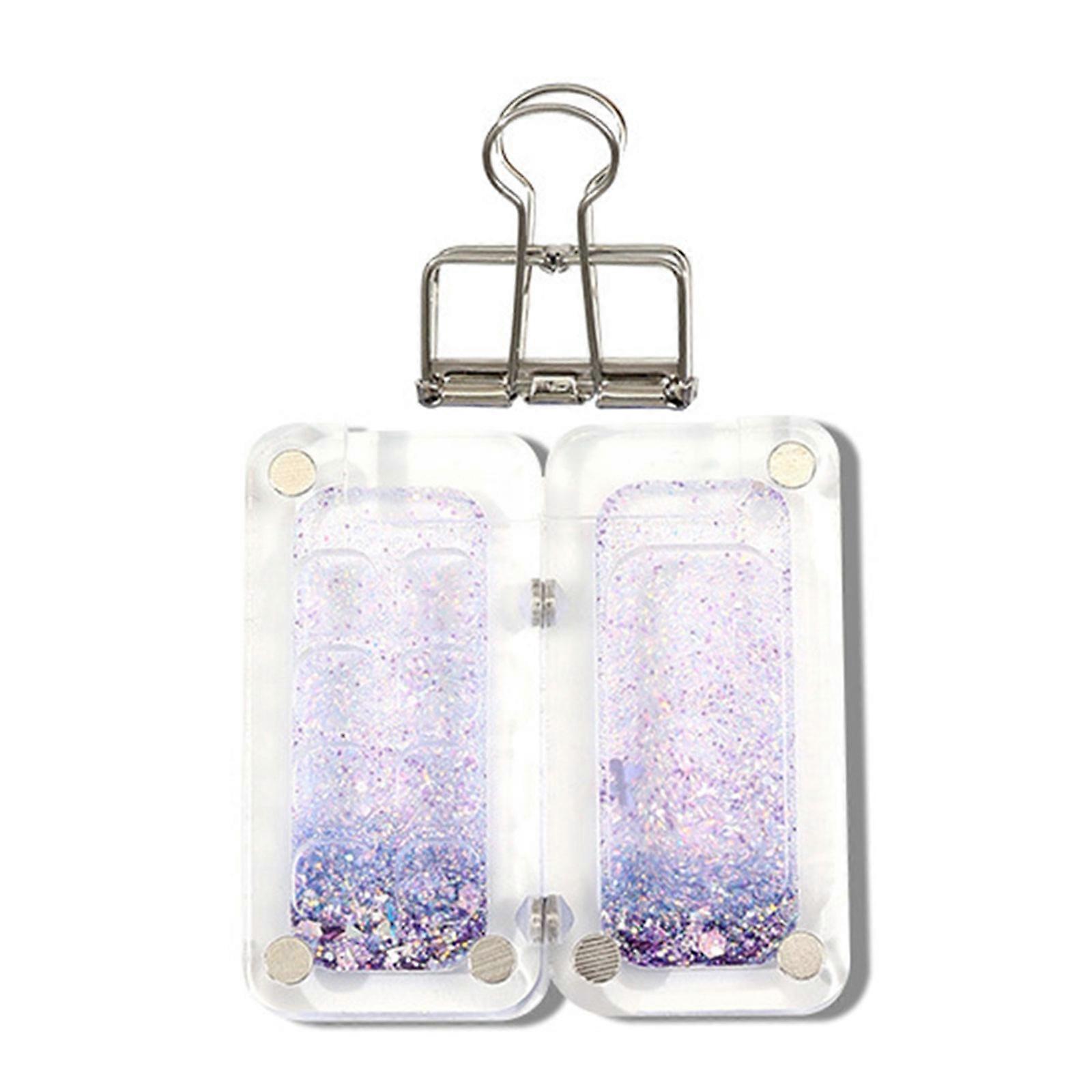 Travel Size Magnetic Art Mixing Tray Transparent Acrylic Flow Sand For Smooth Color Blending In Studio Or Nature Sketching Purple