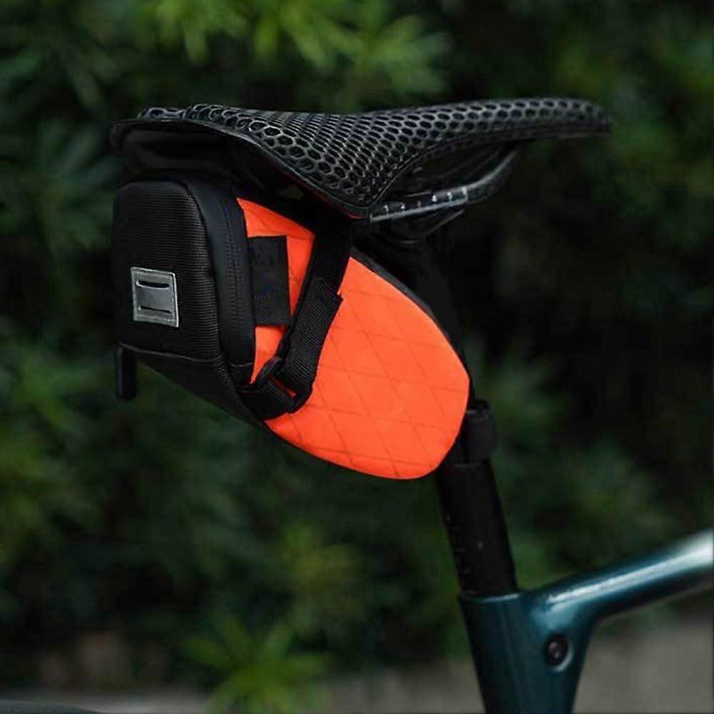 Light bicycle saddle bag, waterproof design for tools and essentials (Orange)
