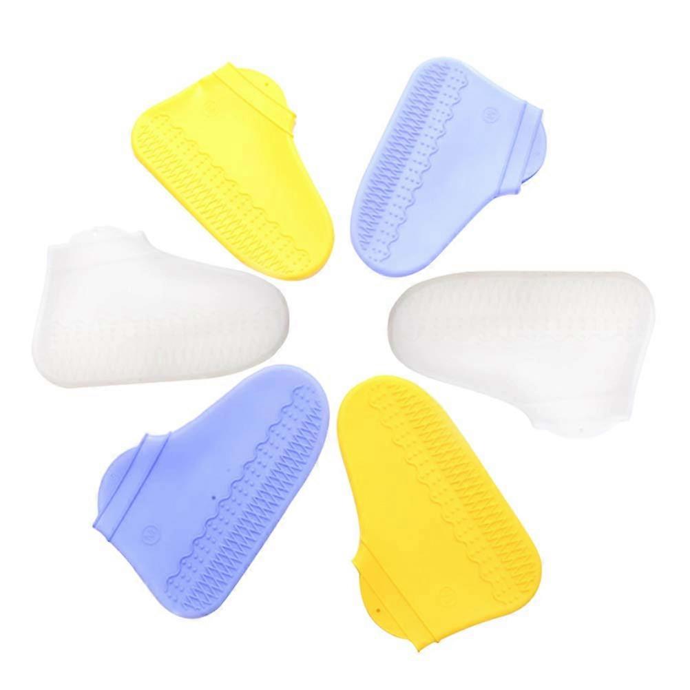 Easy to Wear On Off Silicone Shoe Cover Waterproof Slip-Resistant Foldable 3 Pairs for Unisex Rainy Days Outdoor Use