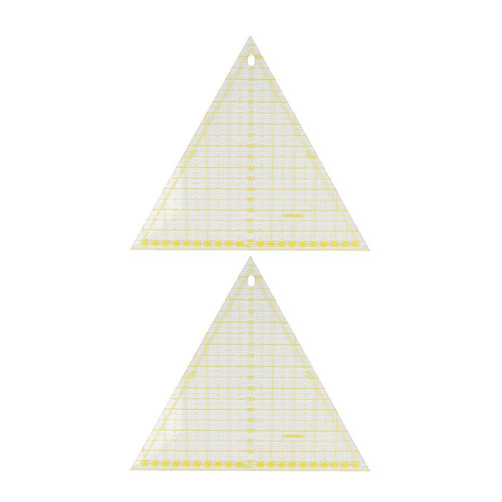 Quilting Accessories Acrylic Patchwork Ruler Triangle Shape Measurement Drawing Cutting Quilting Projects 9.04X7.86X0.12in 2Pcs