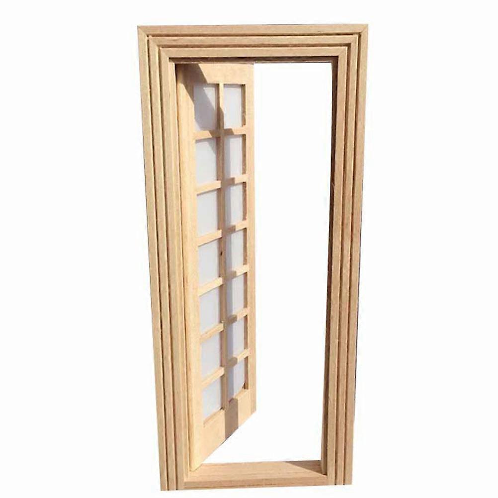 1Pc Mini Door Model Miniature Scene Decoration Lattice Door