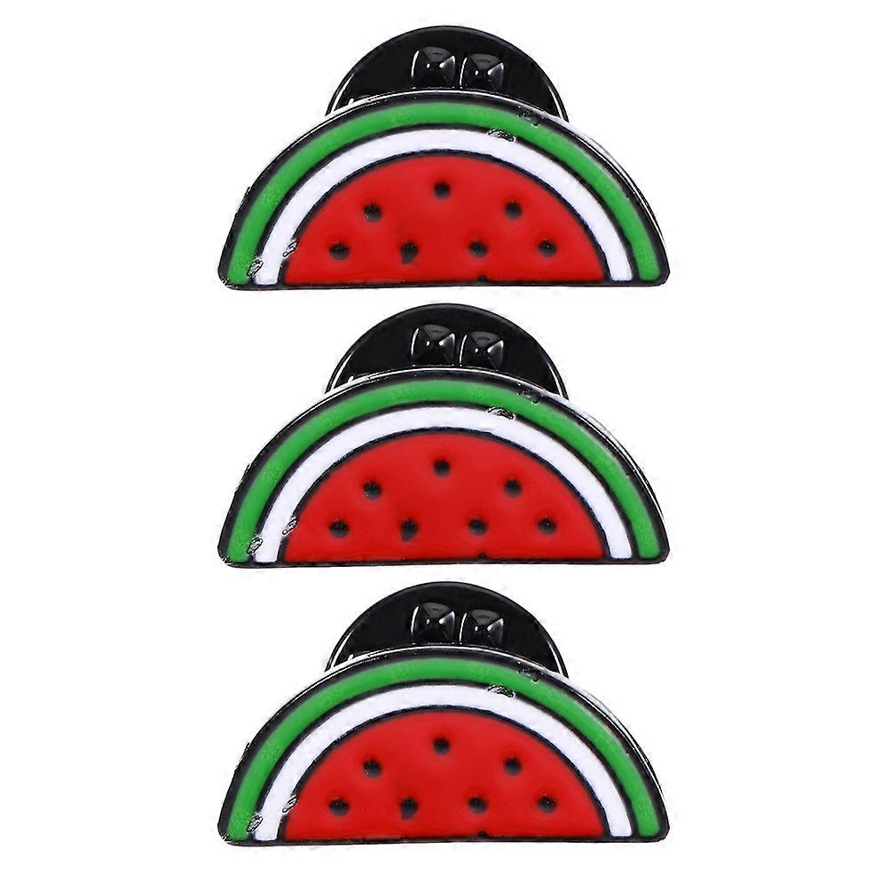 a polished product description based on your input:
**3pcs Cute Watermelon Brooch Pins – Cartoon Summer Fruit Lapel Pins Accessories for Parties,