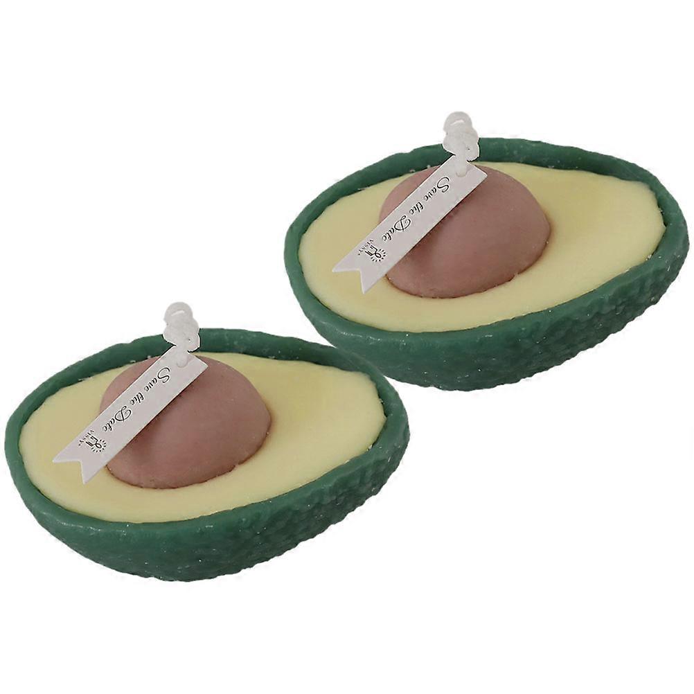 مجموعة الشموع المعطرة شمعة معطرة من الأفوكادو أخضر 8.5x6 سم مطبخ ديكور عطري 2 قطعة