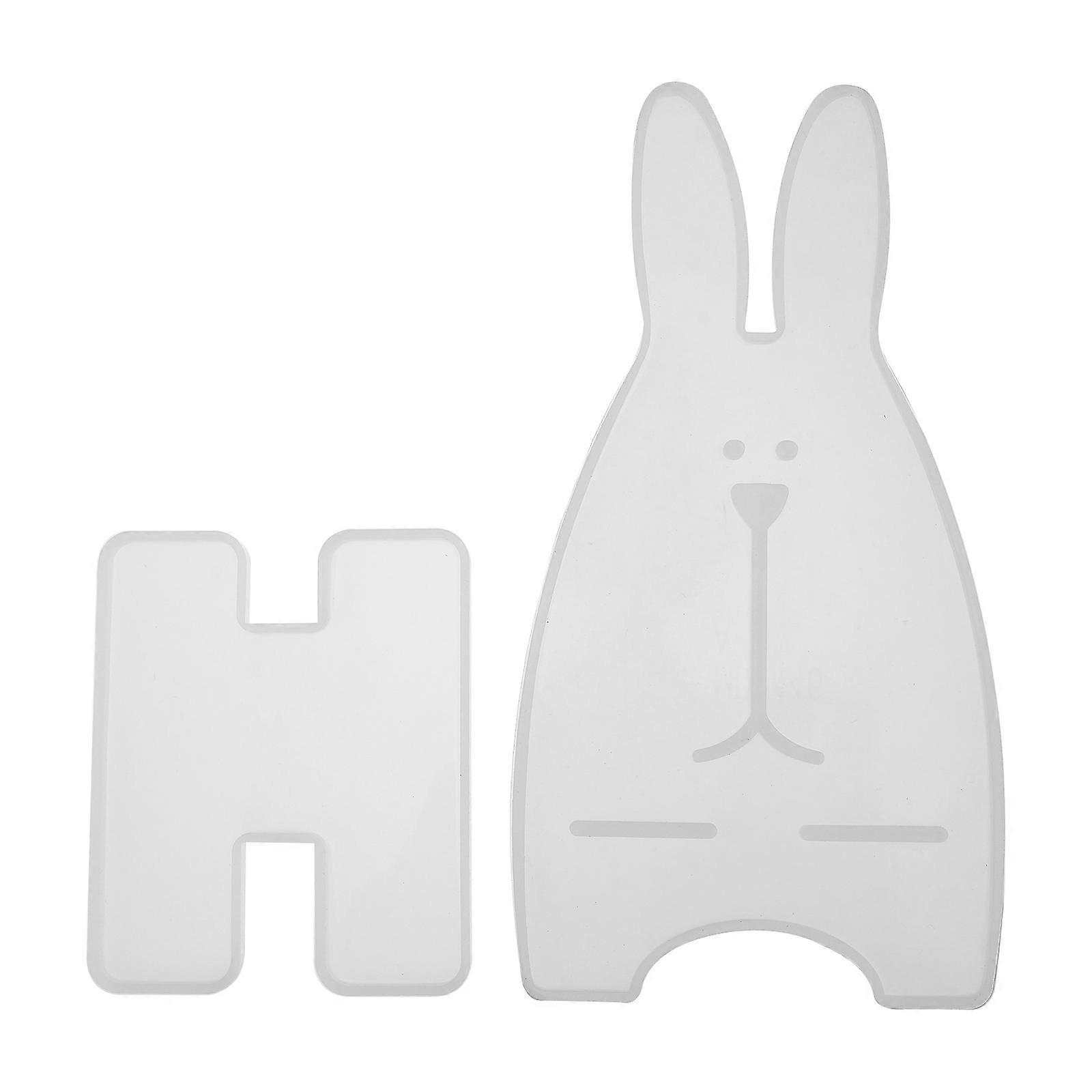 Epoxy Mold Rabbit Shape Diy Tools For Handicraft Making 9.8X19.3CM Silicone 2Pcs