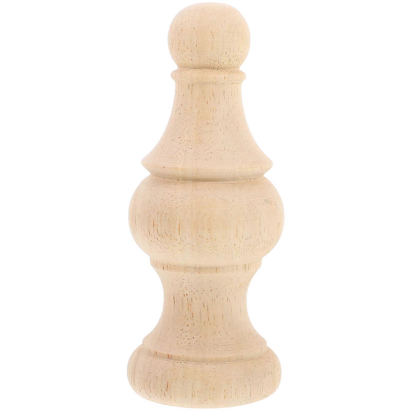 Wooden Curtain Rod Finials with Roman Bridge Design, Intricate Ball Post Tops for Indoor Use, Versatile Decorative Accents for Bedposts and Staircases
