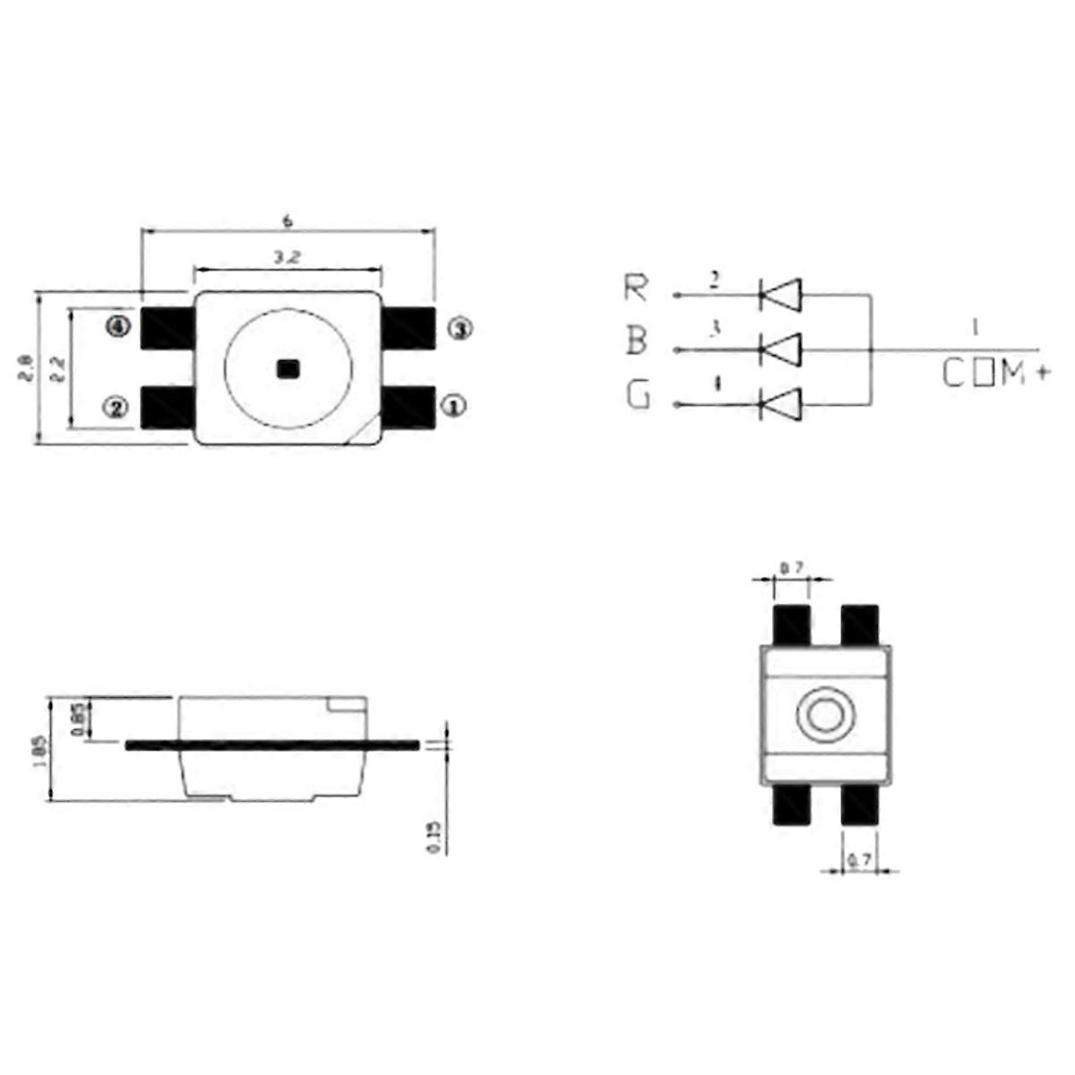 SK6812 3228 Pixel LED Chip Individually Addressable Full Color DC5V