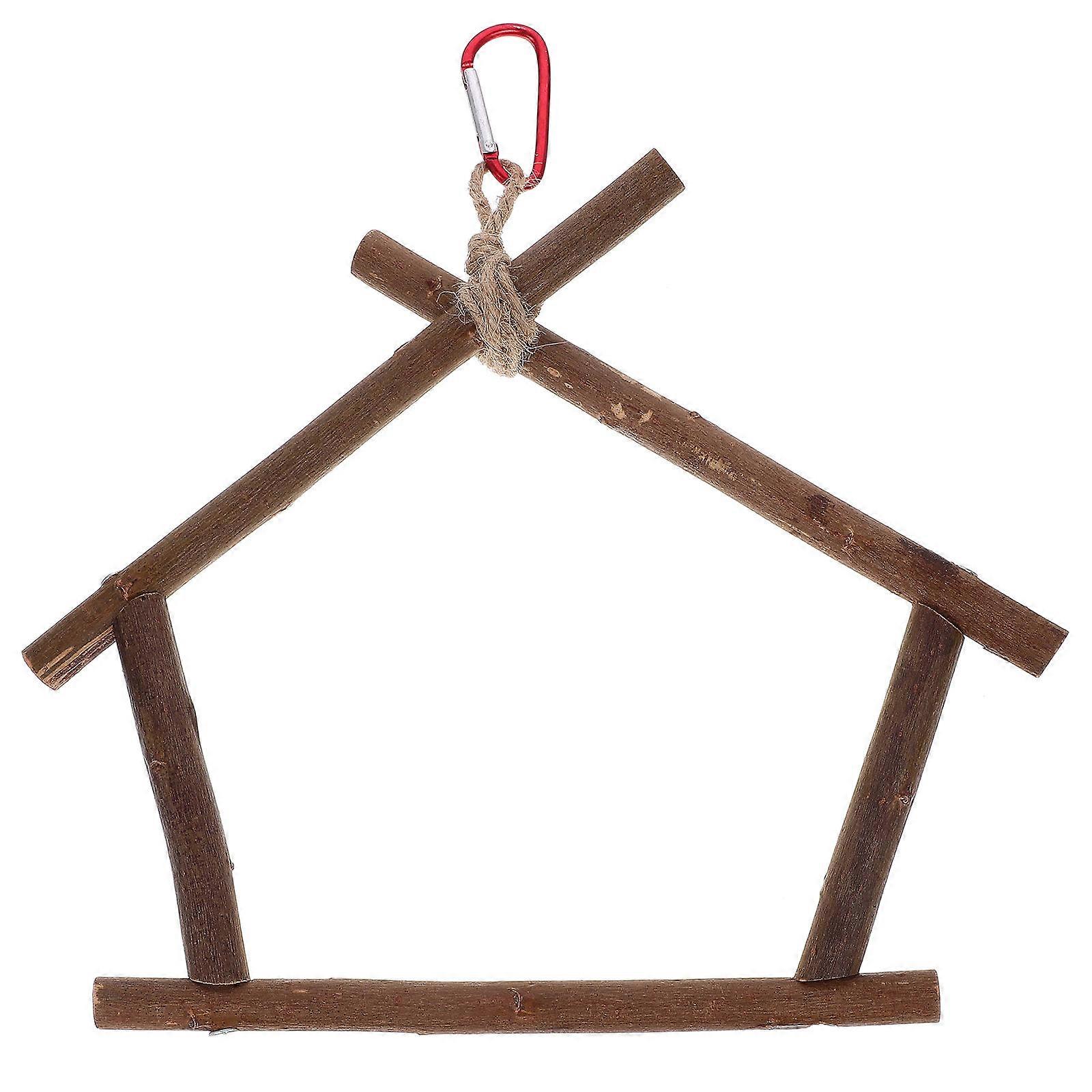 Parrot Perch Toy House Shaped Entertainment Resting Exercise Chewing Satisfaction Coffee 27.00X25.50X1.40CM 1Pack