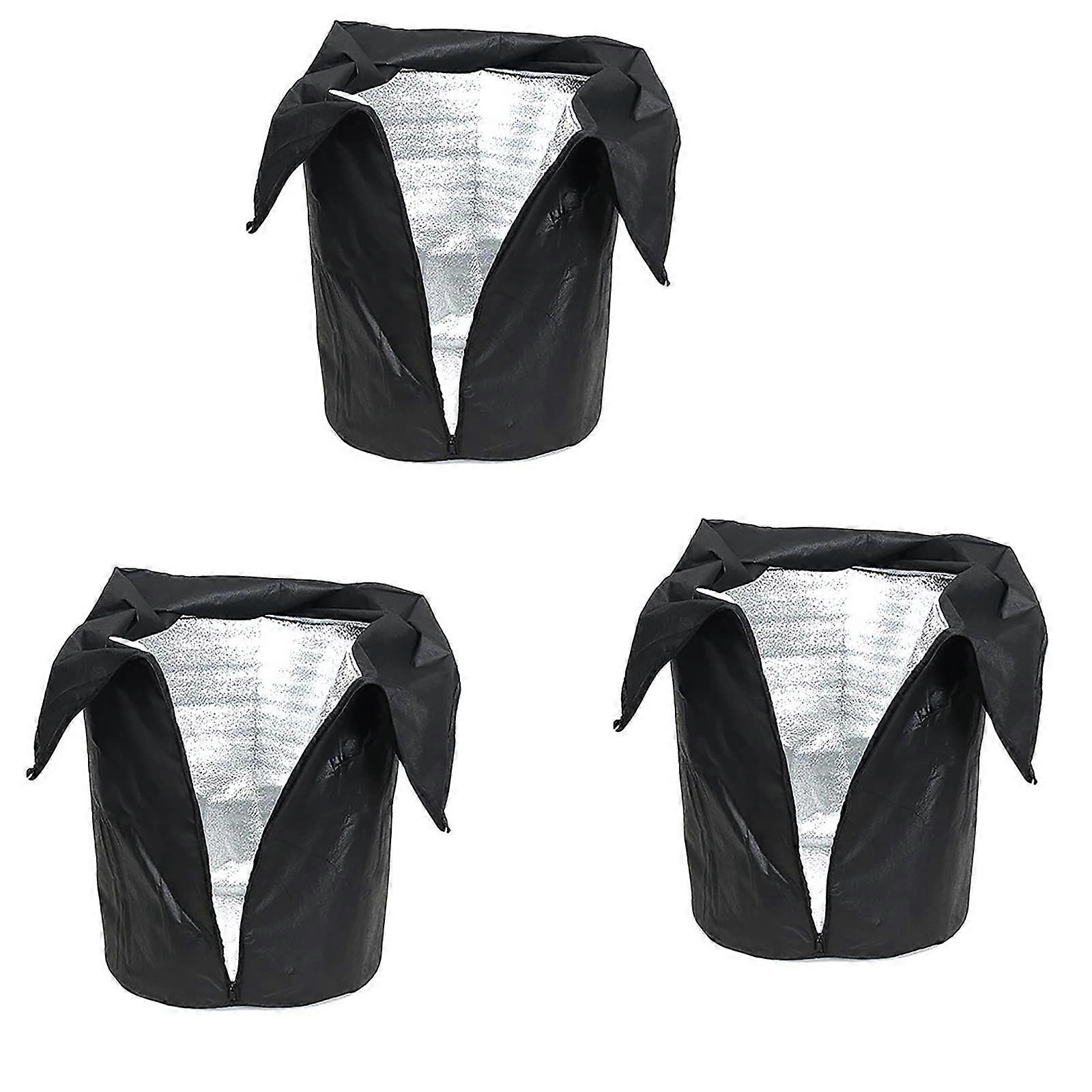 Flower Pot Cover Set Of 3 For Winter Frost Protection With Drawstring And Zipper For Potted Plants, Shrubs, Fruit Trees