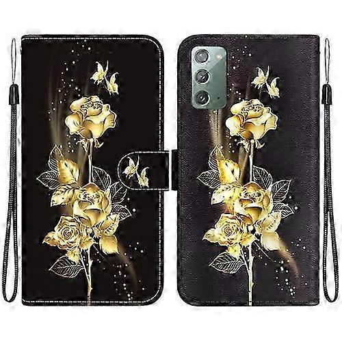 For Samsung Galaxy Note20 Crystal Texture Colored Drawing Leather Mobile Phone Case