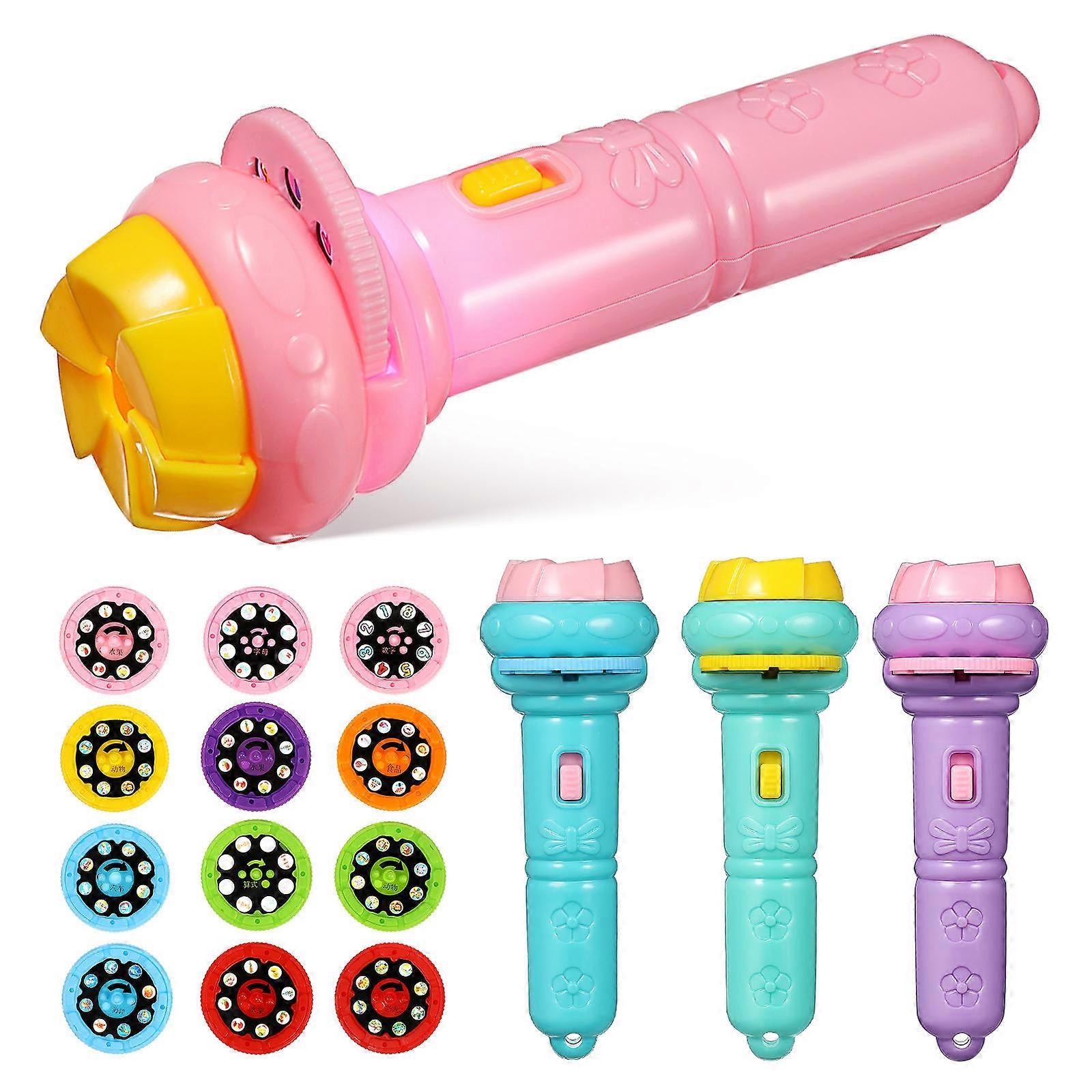 Childrens Projection Flashlight Multifunctional Projection For Bedtime Stories Green Color 4Pcs