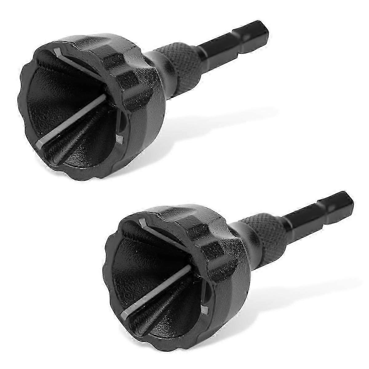 2pcs External Chamfer Tool, 1/4 Inch Hex Shank Rotary Burr Removal Tool