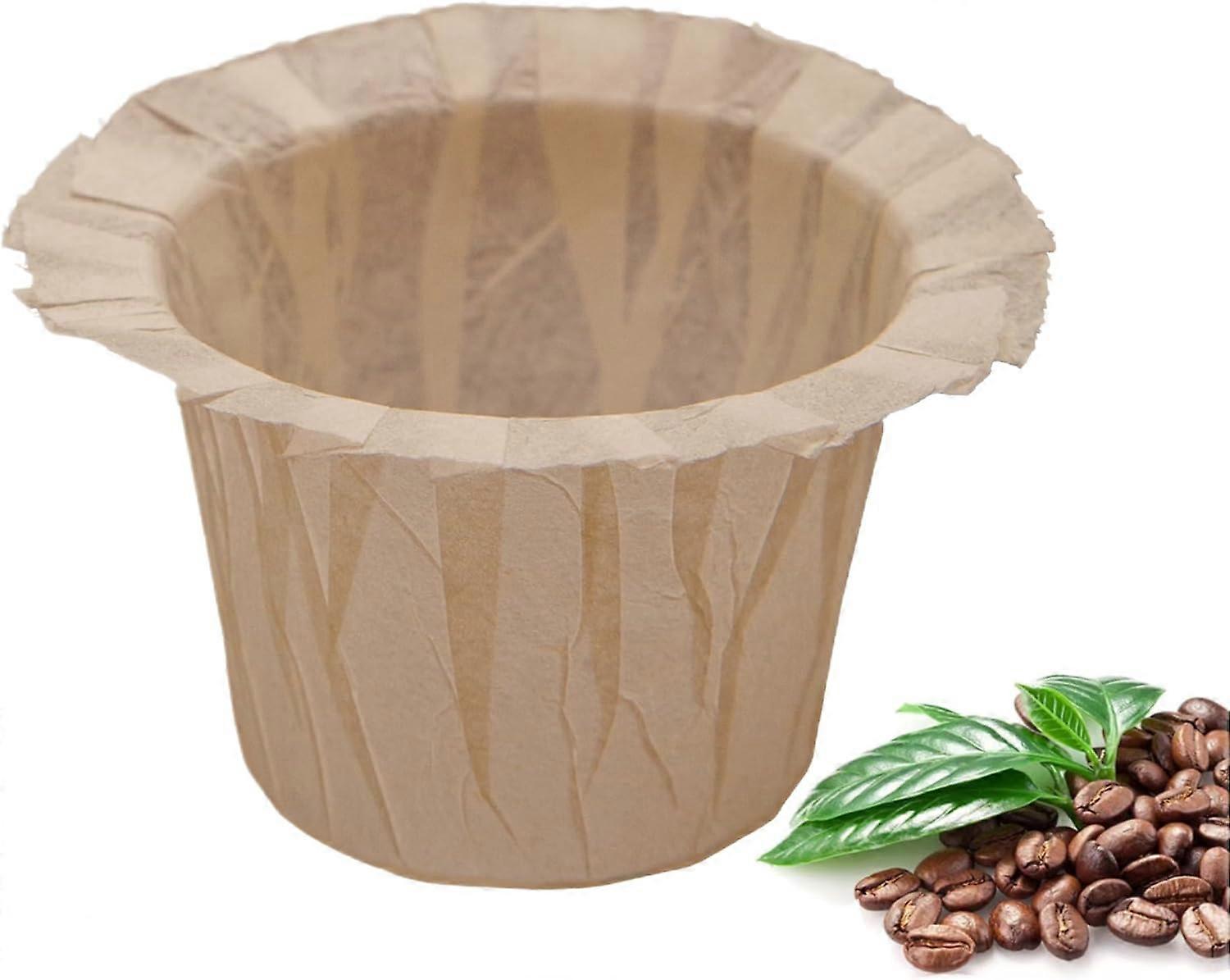 Disposable Coffee Filters, 100 Count Natural Paper Filters Compatible with Keurig Brewers Single Serve 1.0 and 2.0, Fit all Reusable Coffee