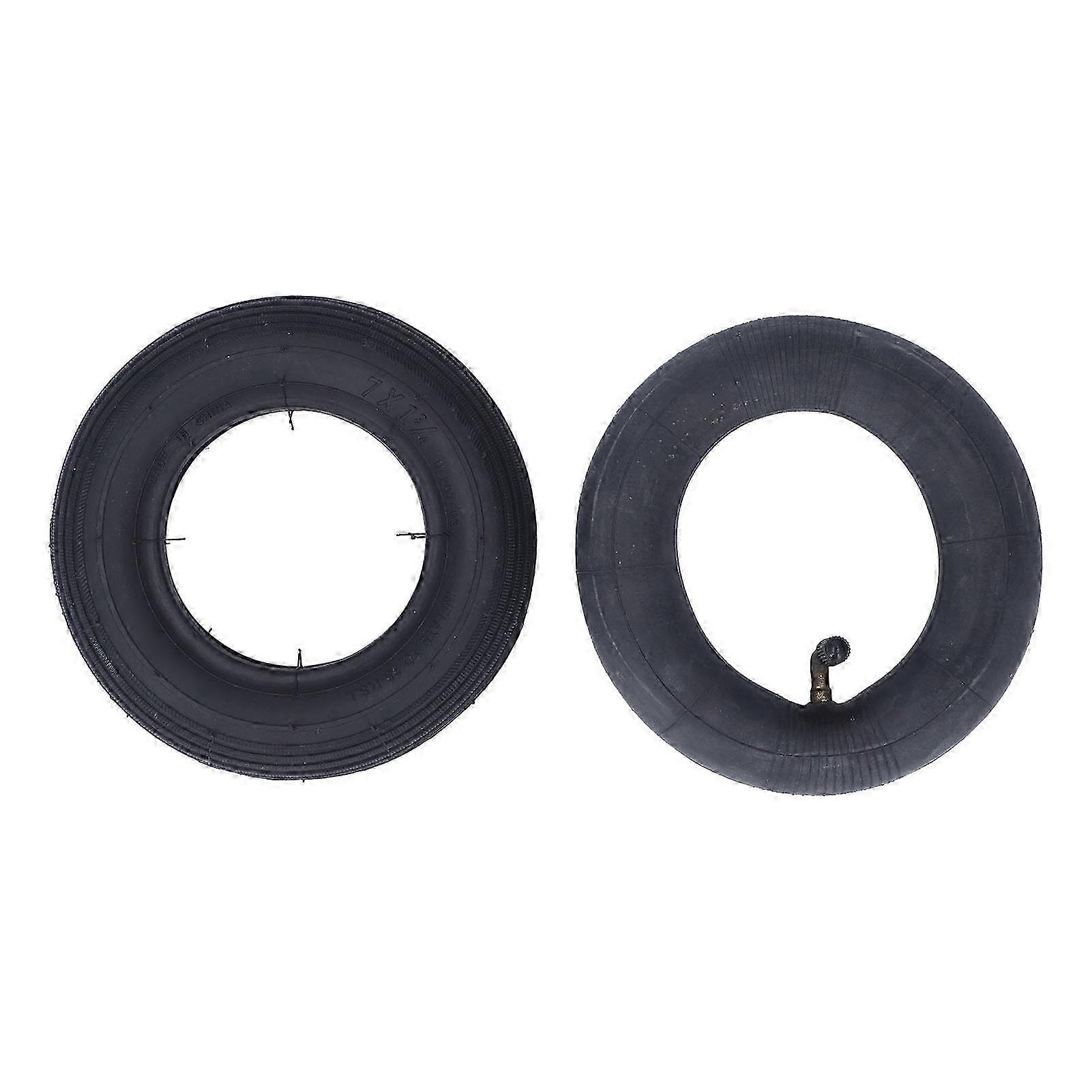 7 Inch Inflatable Tire Black Pneumatic Wheel Rubber Inner Tube Outer Tire Kit 35PSI Load Bearing