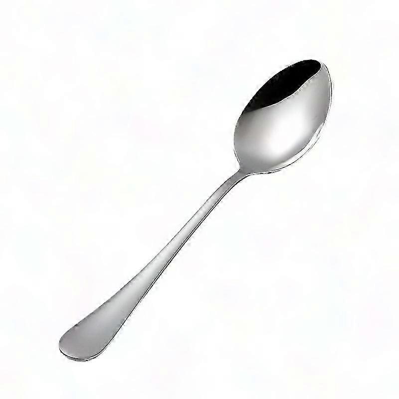 Service of 12 soup spoons in stainless steel with rounded edge