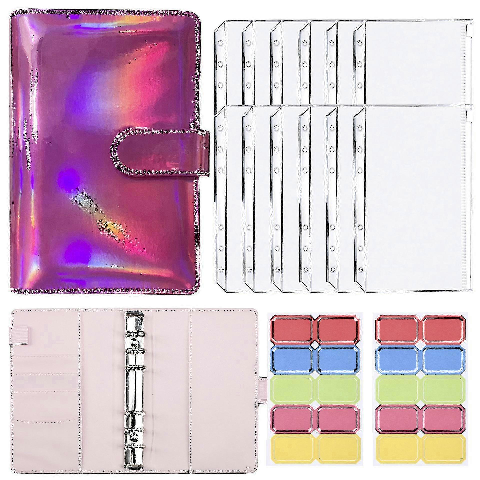 A6 Dazzling Loose-leaf Binder Handbook Pu Notebook Cash Budget Organizer