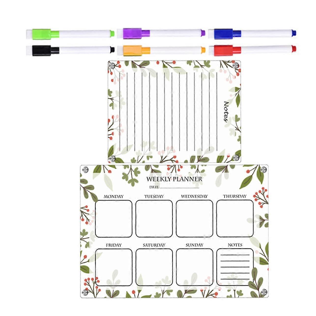 1 Set Magnetic Planning Board, Wipeable Memo Board for Refrigerator, Reusable Writing Board