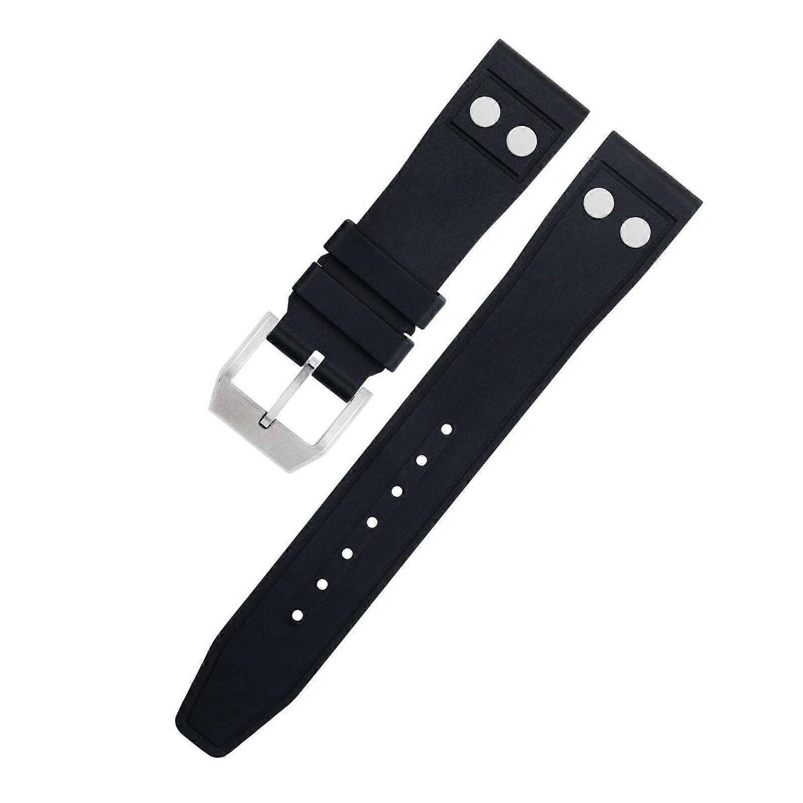 IWC Big Pilot Mark Portugieser Watch Strap, 21mm Soft Rubber with Studs, 22mm Compatible, Agate Color