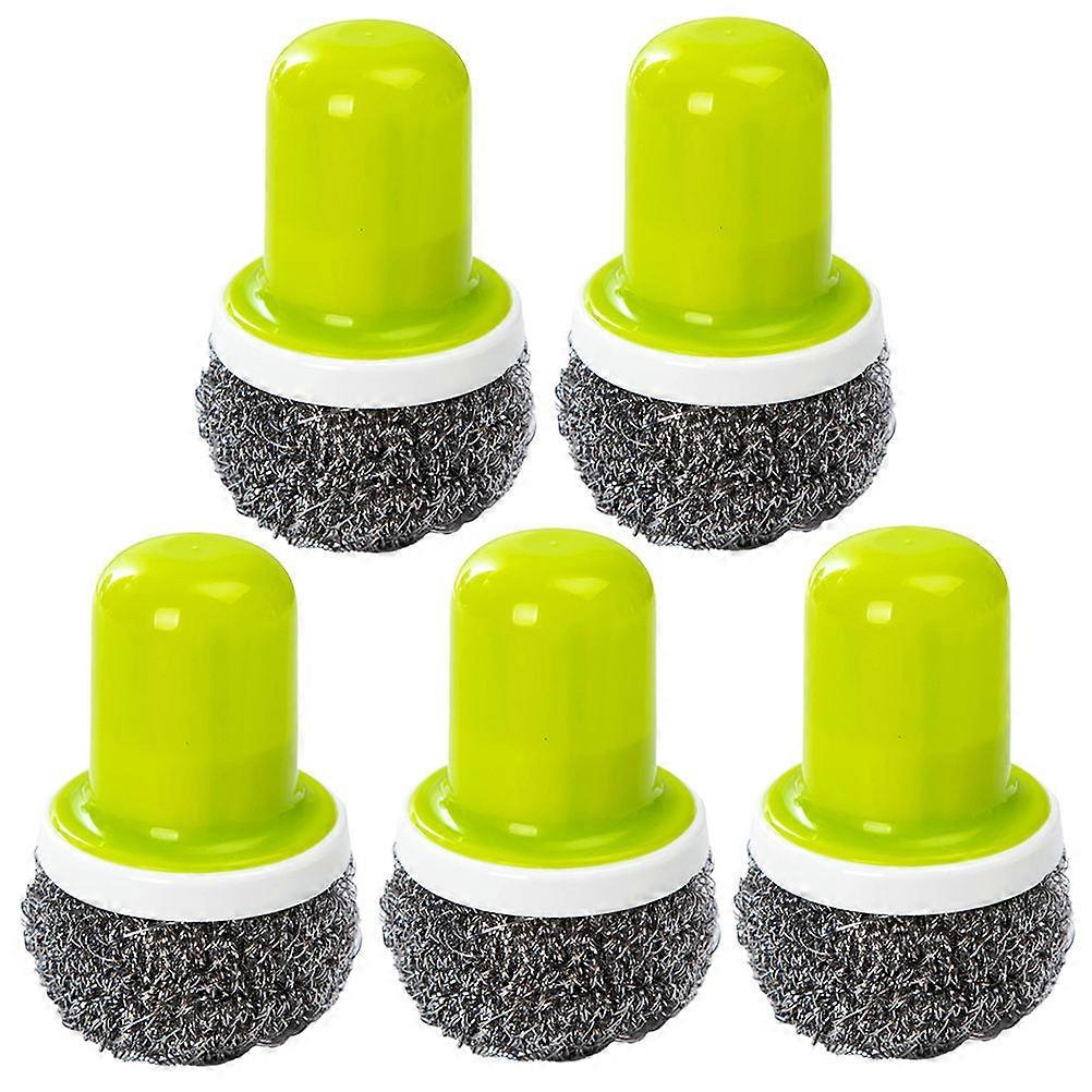 Steel Wire Brush Kitchen Cleaning Brush with Handle 5Pcs for Kitchen Use