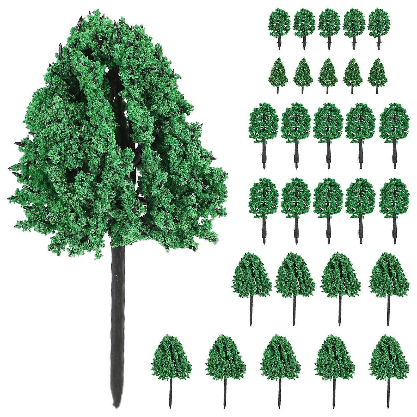 Miniature Tree Figurines Landscape Trees Decoration For Sand Tables Small Plastic Green Set