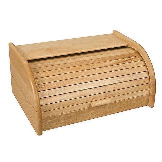 Rubberwood Roll Top Bread Bin