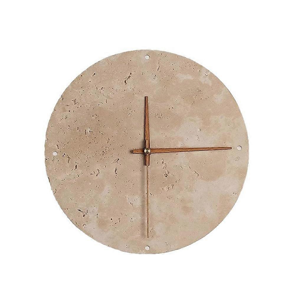 Modern LED Stone Wall Light 30CM Round Travertine Creative Clock Design Warm Light 3000K Interior Wall Decoration
